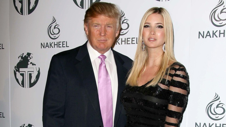 Donald Trump and Ivanka Trump at a party to introduce the Trump Tower Dubai