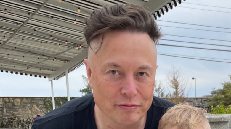 Elon Musk shaved head hair