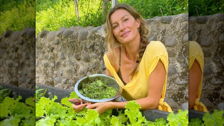 Gisele Bündchen gardening