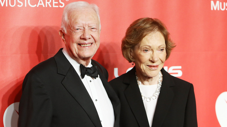 Jimmy Carter and wife Rosalynn Carter at the 2015 MusiCares Person of the Year gala