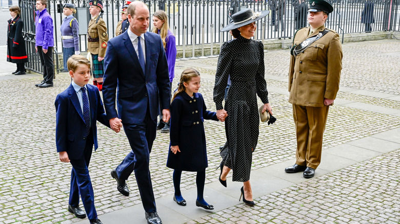 The Wales family entering Westminster Abbey