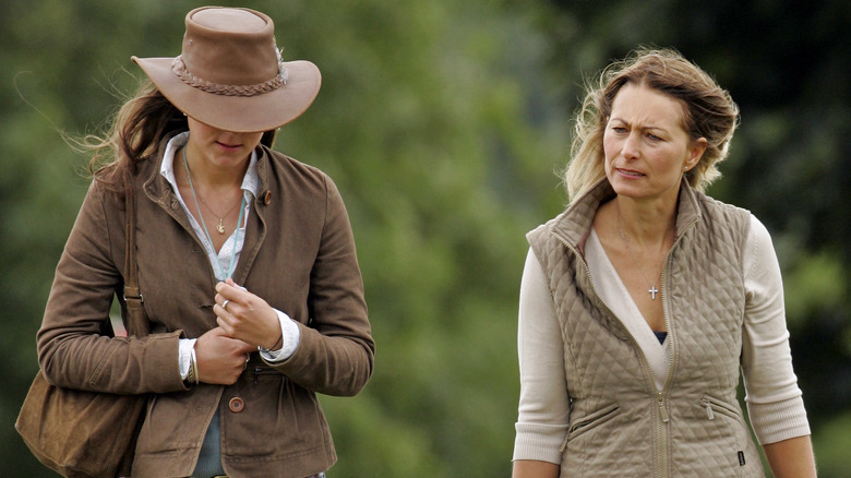 Princess Catherine and her mom walking