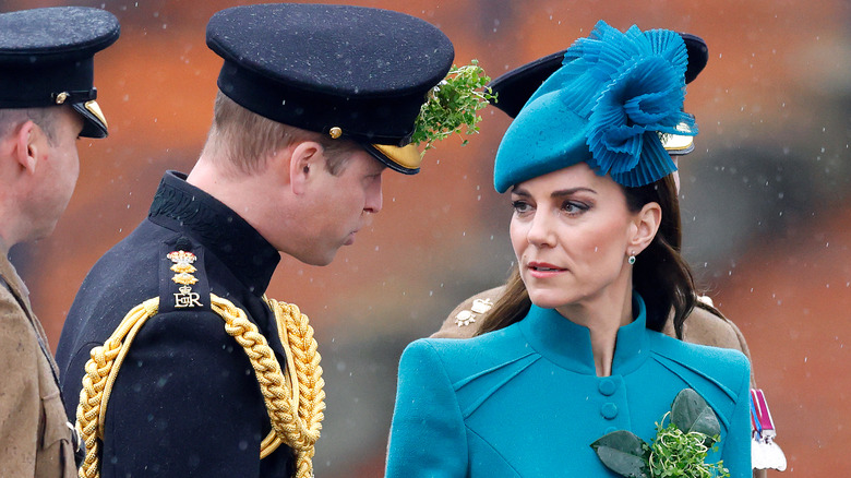 Prince William and Princess Catherine looking at each other