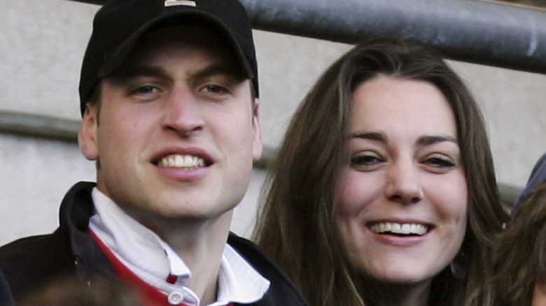 Young Prince William and Princess Catherine smiling