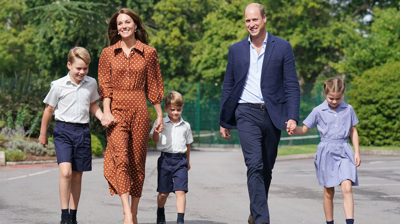 Princess Catherine, taking her kids to school