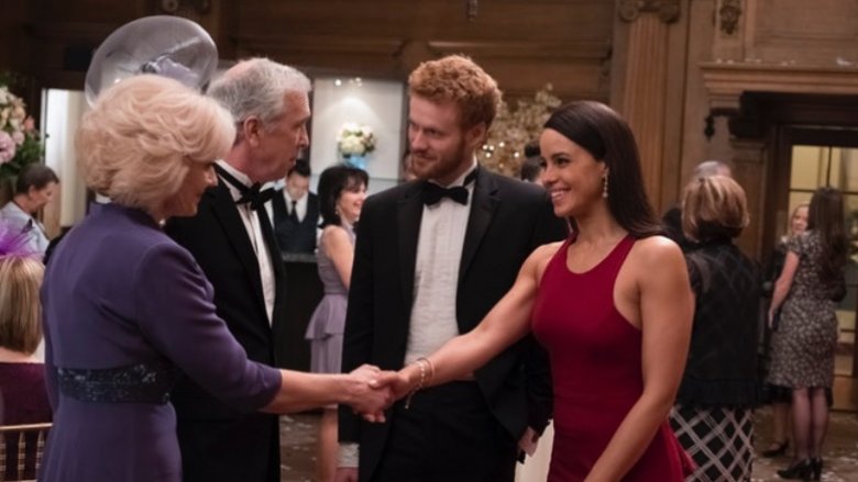 Meghan meeting Charles and Camilla in Harry & Meghan: A Royal Romance