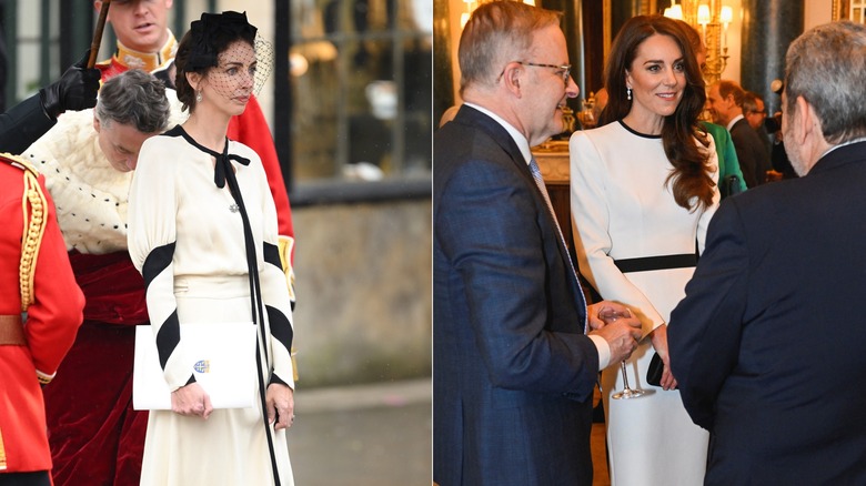 Rose Hanbury and Kate Middleton in similar white dress