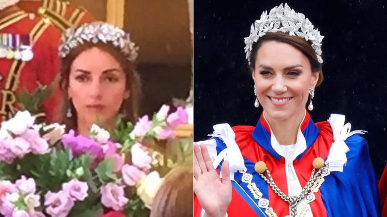 Rose Hanbury and Kate Middleton wearing tiaras