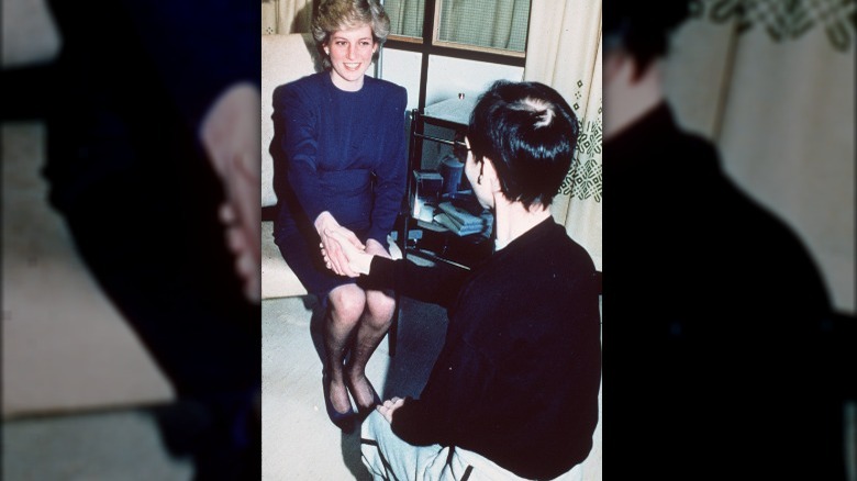 Princess Diana with AIDS patient