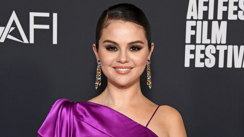 Selena Gomez smiling at the the "Selena Gomez: My Mind And Me" Opening Night World Premiere in November 2022 in Hollywood, California