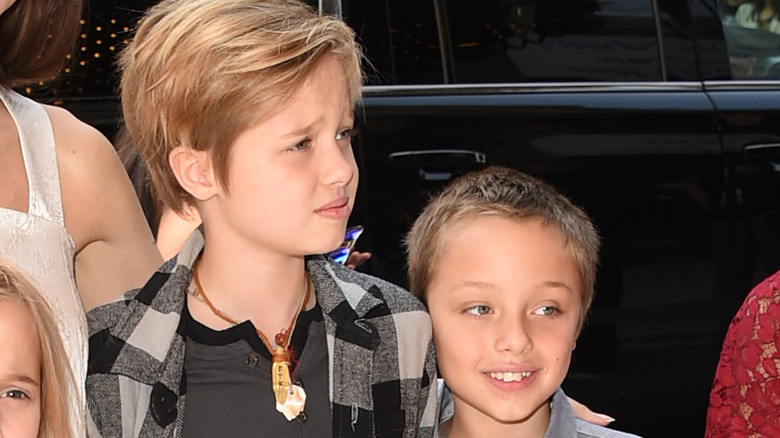 Shiloh Jolie and Knox Jolie-Pitt at the 2017 Toronto International Film Festival