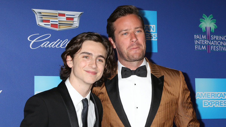 Timothee Chalamet & Armie Hammer posing