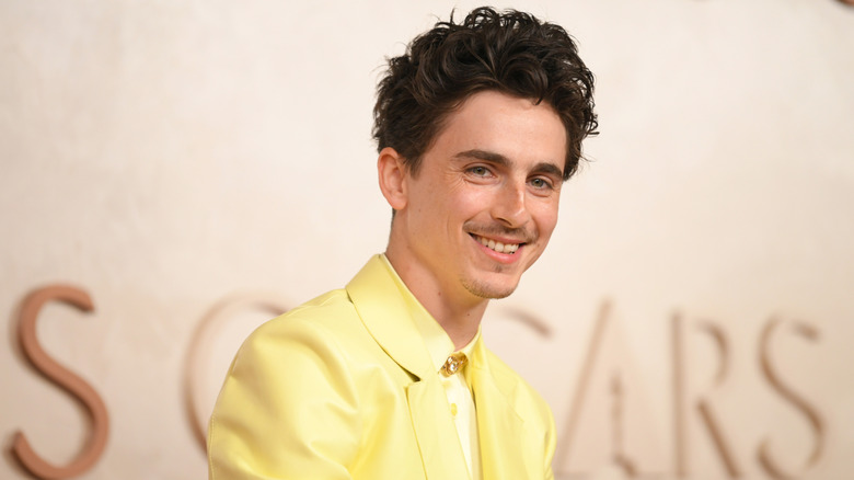 Timothee Chalamet in yellow suit at the Oscars