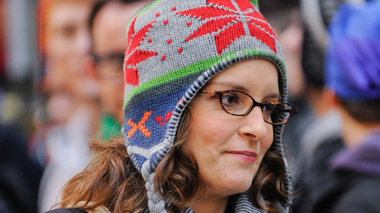 Tina Fey on the set of "30 Rock"