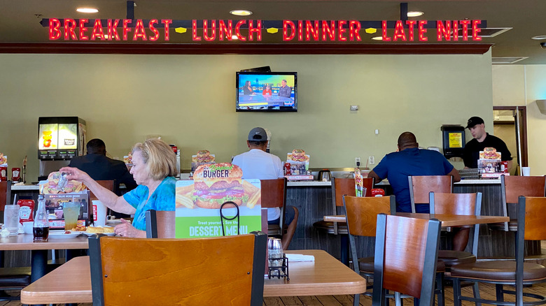 Interior of Denny's restaurant