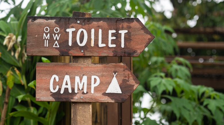 campsite restroom sign 