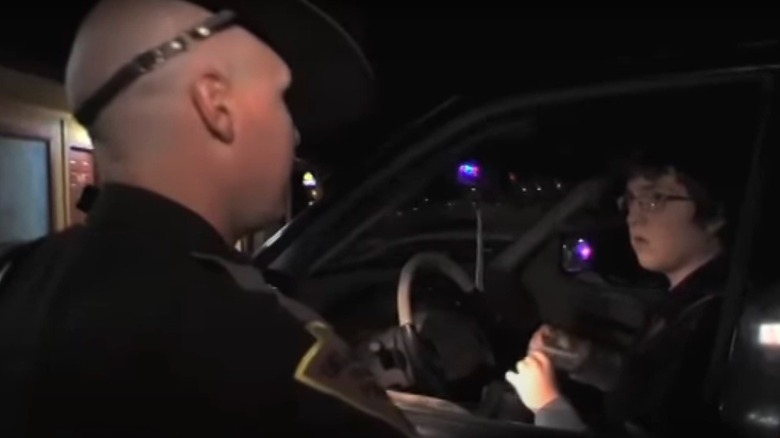 Officer pulls driver over on "D.U.I."