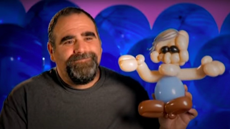 Man with balloon on "The Unpoppables"