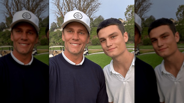 Tom Brady smiles with son Jack Moynahan