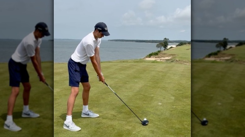 Jack Moynahan swinging a golf club