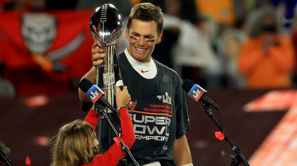 Tom Brady with the Super Bowl Trophy