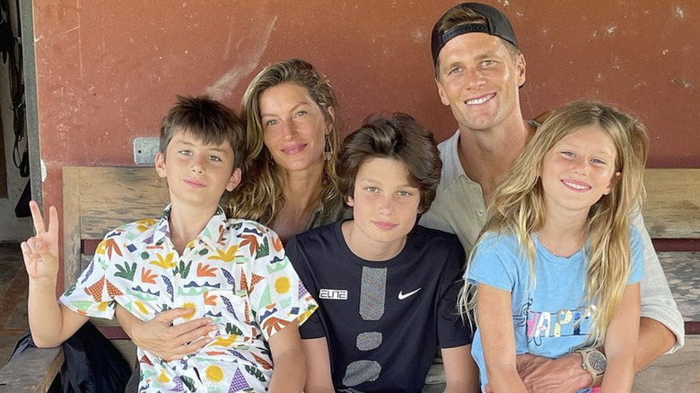 Gisele Bündchen and Tom Brady with their kids