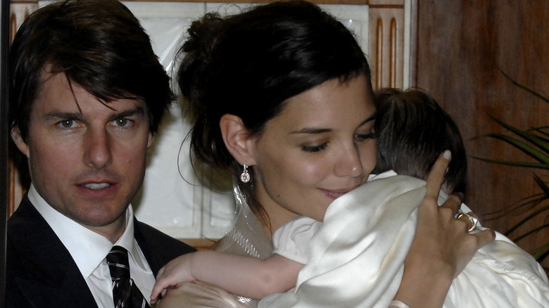 Katie Holmes holding baby Suri