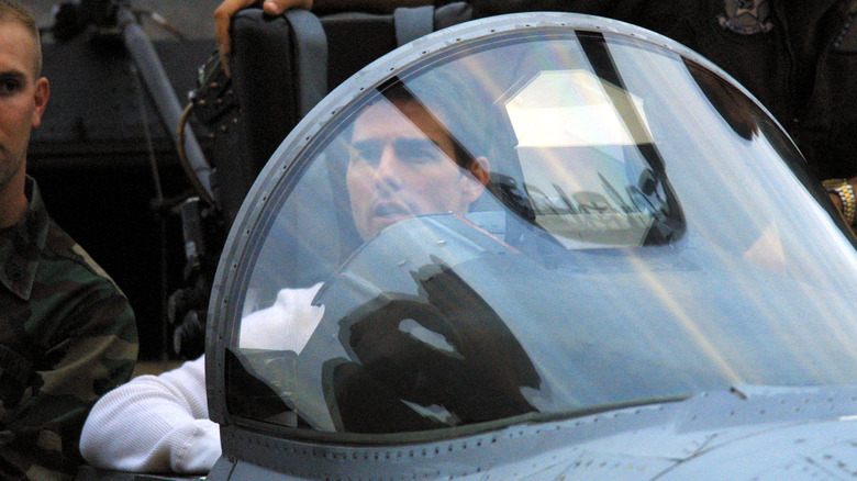 Tom Cruise in fighter jet