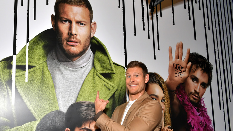 Tom Hopper posing for Umbrella Academy press