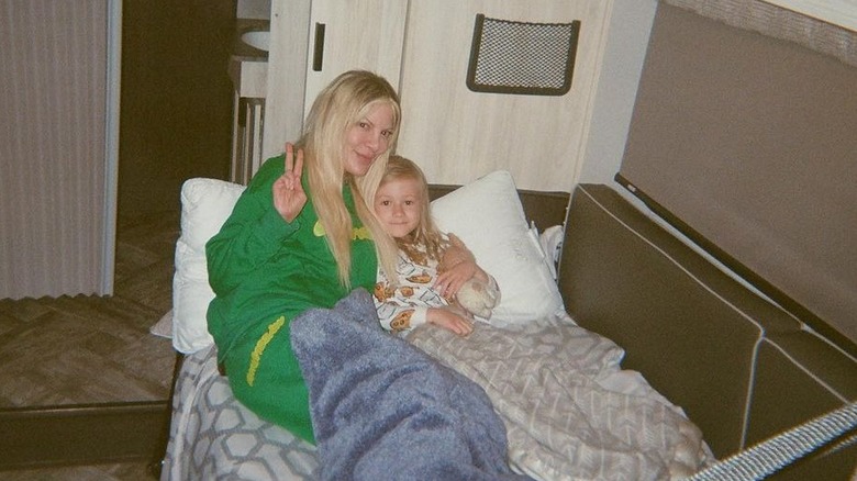 Tori Spelling, daughter in RV