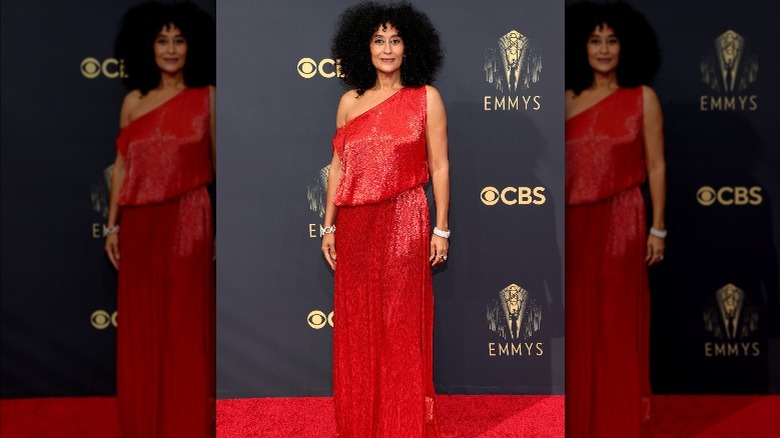 Tracee Ellis Ross posing in red