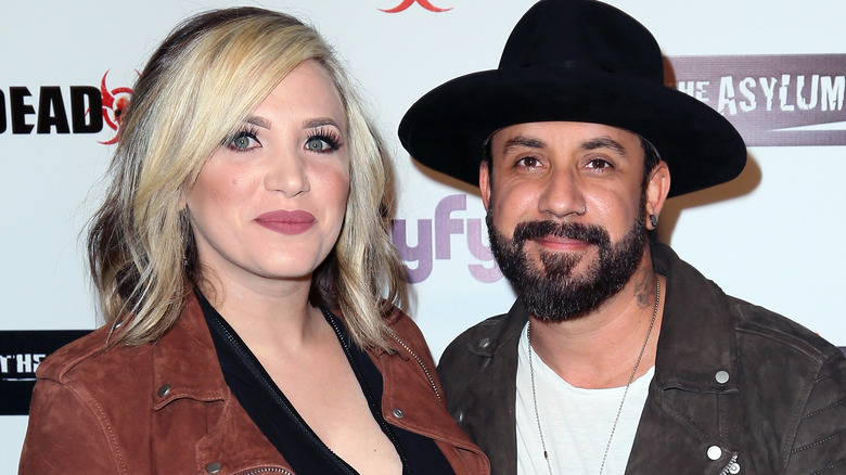 AJ McLean and Rochelle Deanna Karidis smiling 