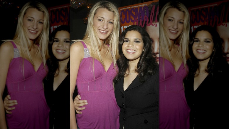 America Ferrera and Blake Lively hugging