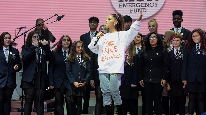 Ariana Grande performs at "One Love Manchester" concert in 2017