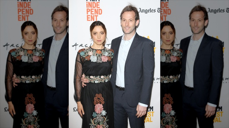 Married couple Aubrey Plaza and Jeff Baena attend a premiere together