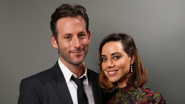 Jeff Baena and Aubrey Plaza pose for a photo