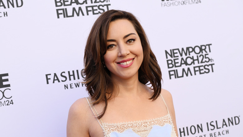 Aubrey Plaza bares a big smile at a film festival