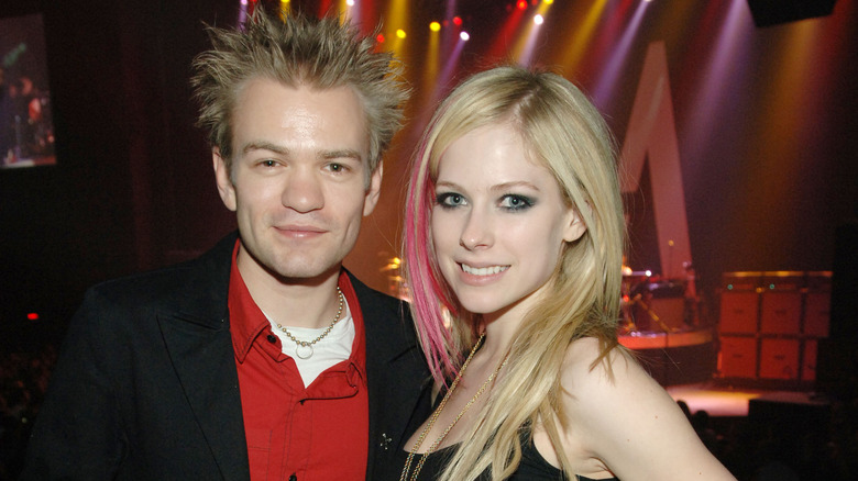 Avril Lavigne, Deryck Whibley smiling together