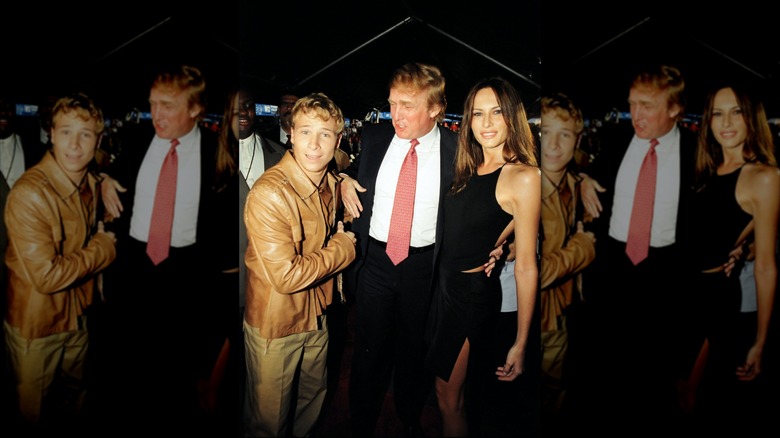 Brian Littrell with Donald Trump and Melania Trump in the '90s.