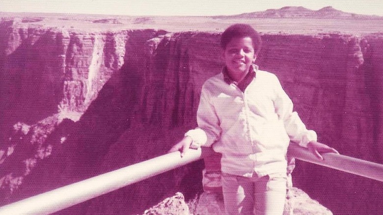 Barack Obama smiling on a family trip to Yellowstone