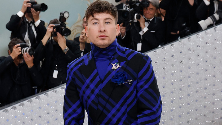 Barry Keoghan posing in front of photographers