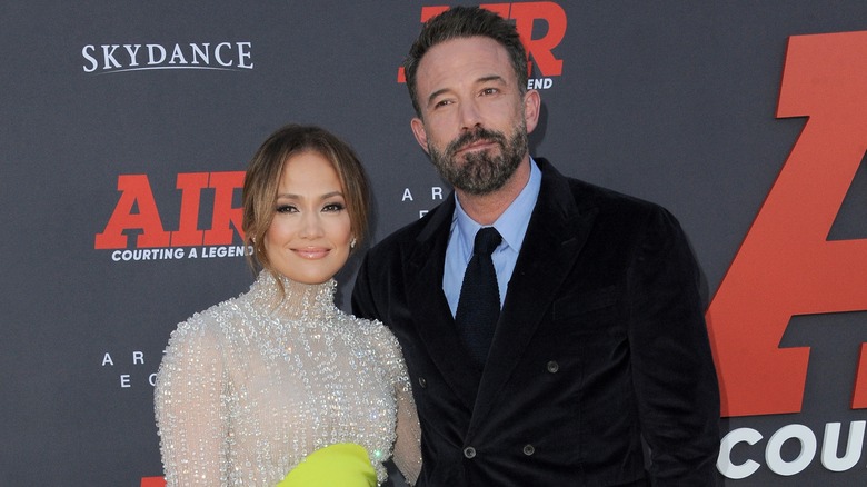 Ben Affleck and Jennifer Lopez at a red carpet