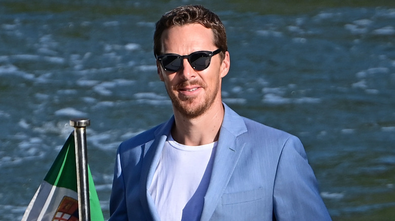 Benedict Cumberbatch wearing sunglasses in Venice, Italy