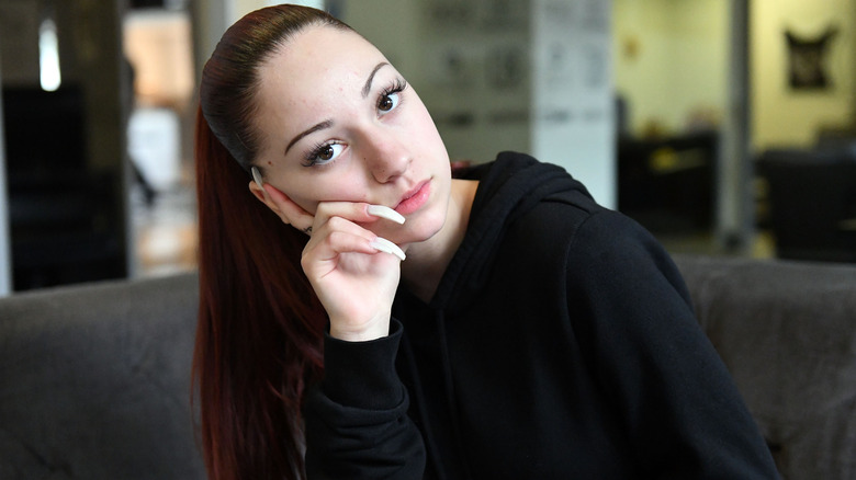 Bhad Bhabie during a recording session at Atlantic Records Studios in March 2018