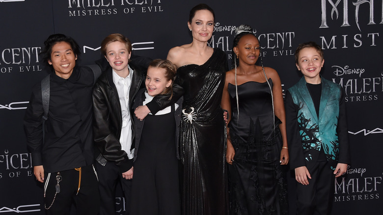 Angelina Jolie and her kids at the premiere of "Maleficent: Mistress of Evil"