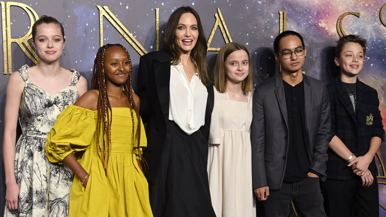 Angelina Jolie and her kids at the premiere of "Eternals"