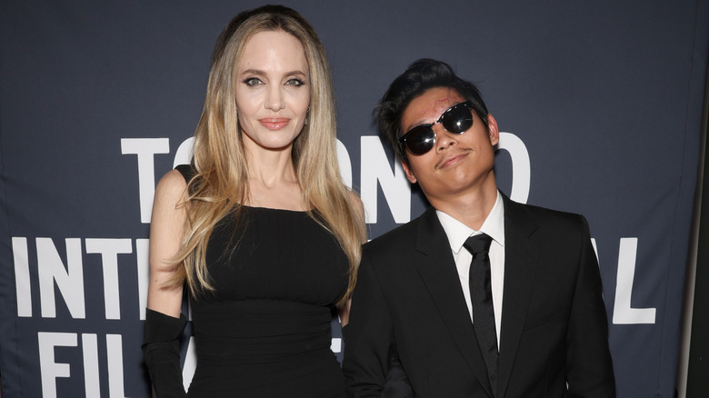 Angelina Jolie poses with her son, Pax Thien Jolie-Pitt