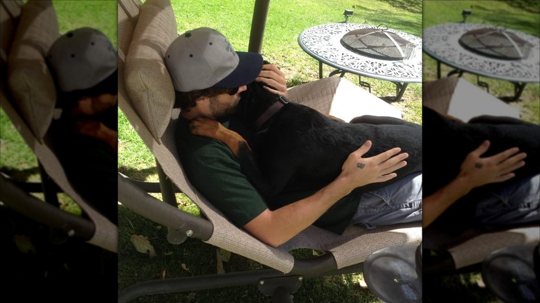 Brody Jenner with his dog