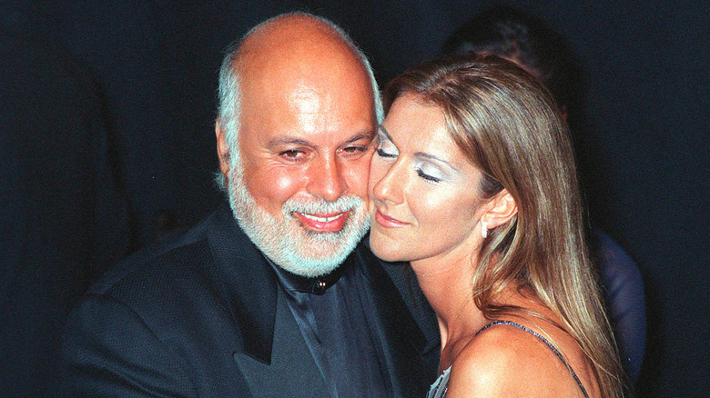 Celine Dion and Rene Angelil black suit