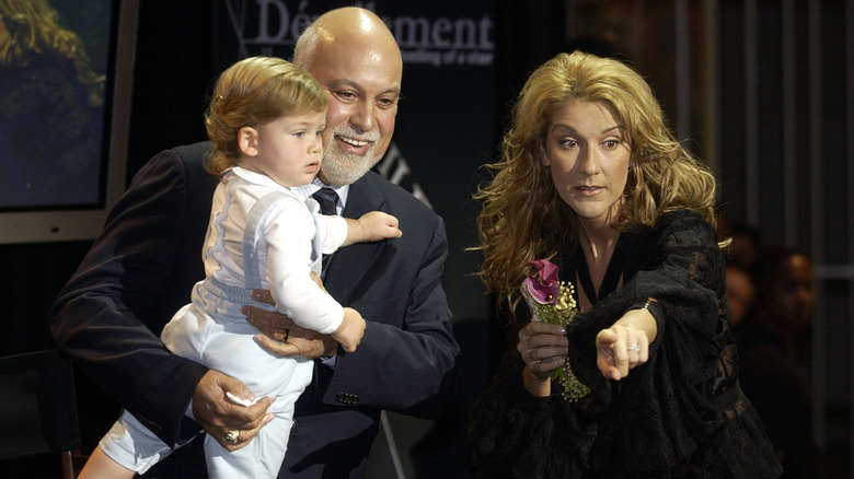 René Angélil, Céline Dion, and son